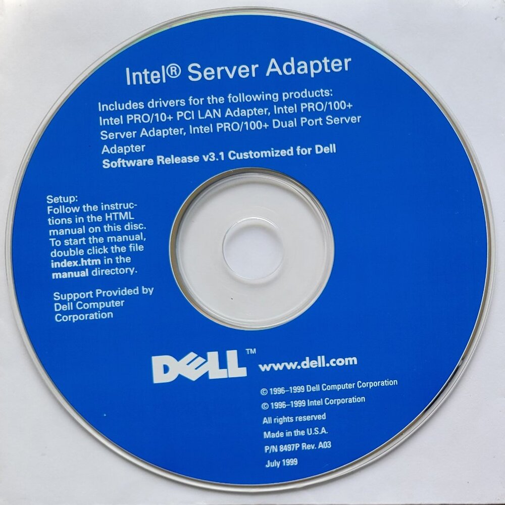 Vintage - Intel PRO/10+ PCI LAN Server Adapter by Dell, 1999
